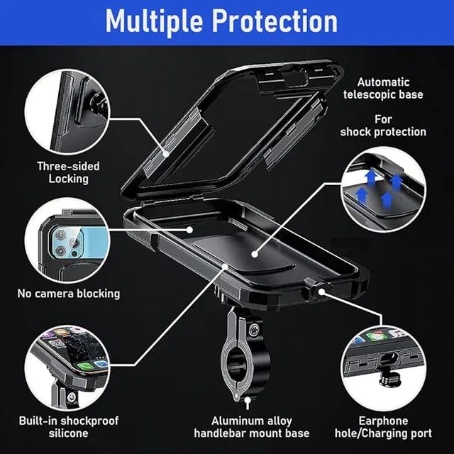 Waterproof Mobile Holder with Active Touch for Bi-Cycle Bike Motorcycle
