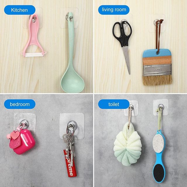 Wall Mount Screw Hooks for Kitchen Bathroom Bedroom Living Room 40 Pcs