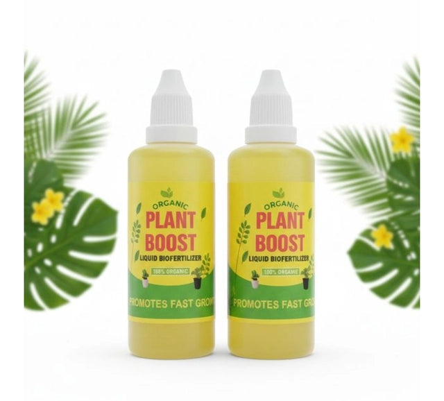 Organic Plant Boost Liquid Biofertilizer for Trees, Shrubs Vegetables Natural Growth Booster |Improves Soil Health, Root Development Yield Eco-Friendly Liquid Fertilizer for Home Garden & Pots 2 PCS