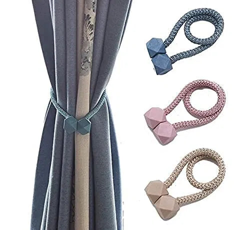 Magnetic Curtain Tiebacks || 1 Pieces Magnetic Curtain Clips Rope Curtain Holder Buckle Small Bead Curtain Buckle Clips Rope
